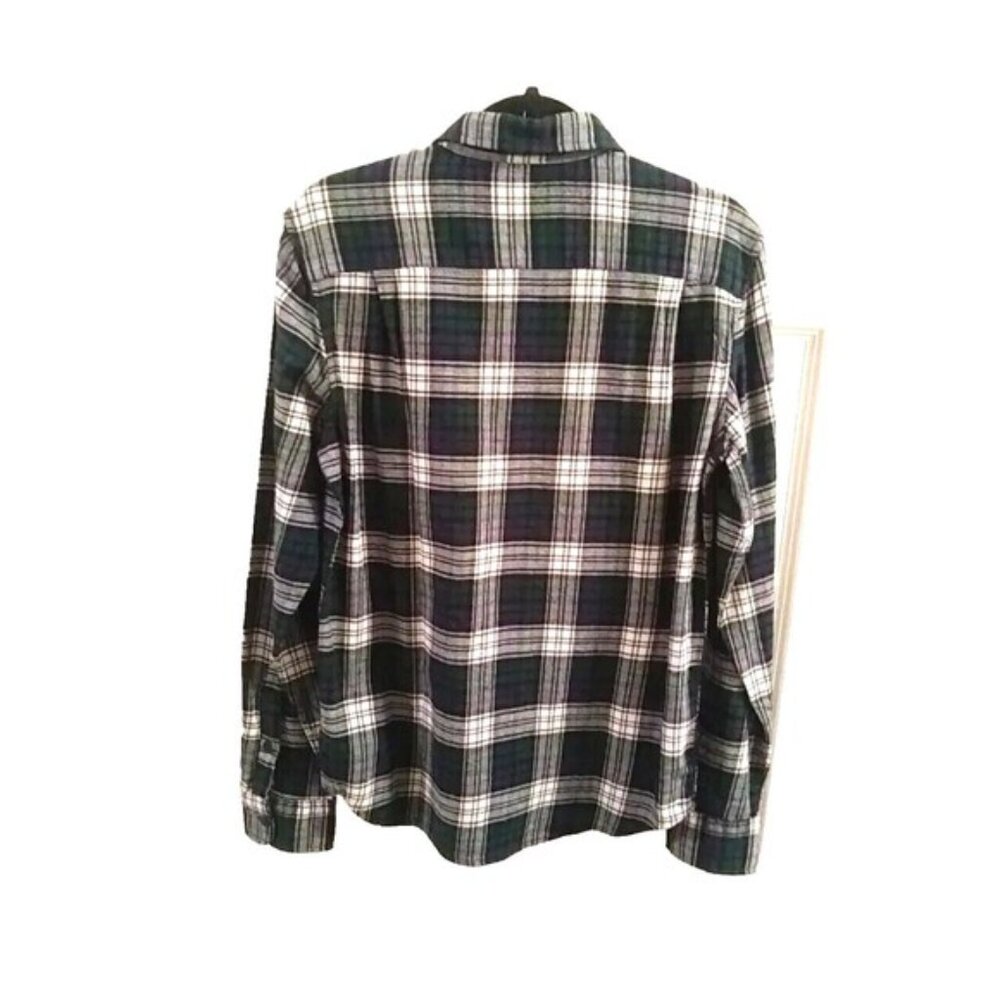 LUCKY BRAND Men's Flannel Shirt Overshirt Navy Blue Plaid Cotton Stretch NWT - Picture 2 of 12